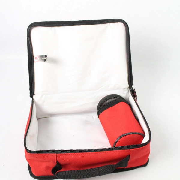 American Red Cross Volunteer Red Lunch Bag With Zipper and Cup Holder