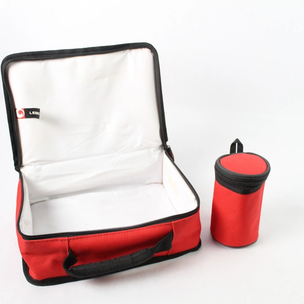 American Red Cross Volunteer Red Lunch Bag With Zipper and Cup Holder