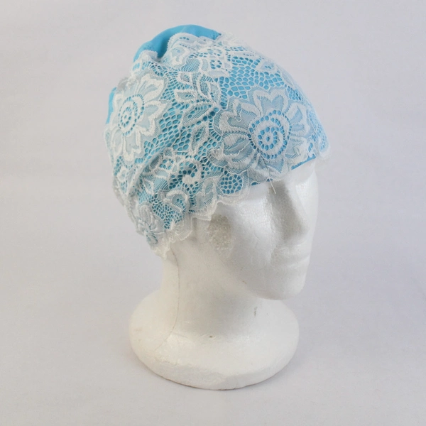  2 Pcs Swim Caps Lace Trim Pink and Blue for Women Ladies Swimming Women's