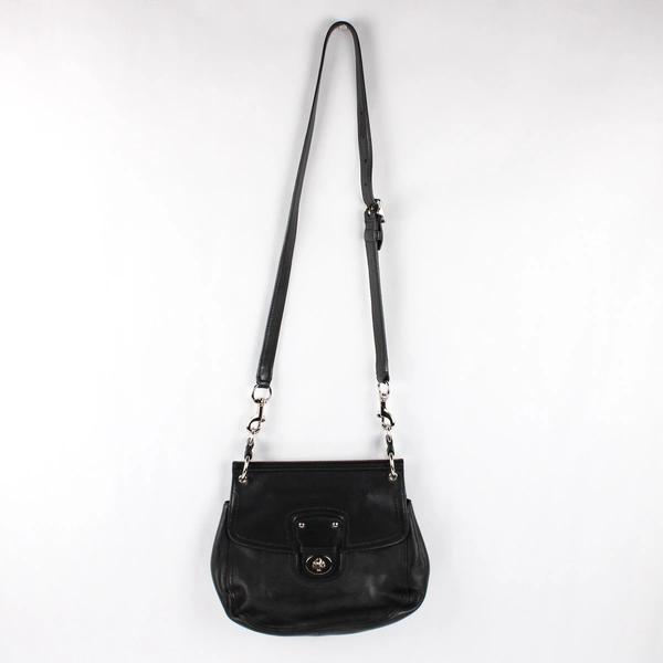 Coach Willis Legacy Black Leather Shoulder Bag 22382
