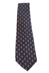 Zylos George Machado Men's Silk Tie Geometric Black Navy Pink 60" Necktie