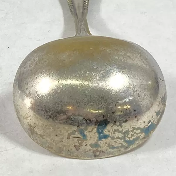 Vintage Extra Coin Silver Plate Ladle with Beaded Handle - 7.25" Long
