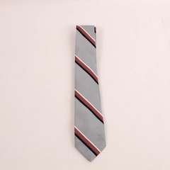 Vintage Mervyn's Men Collection Gray Pink Striped Tie 56" Long Necktie