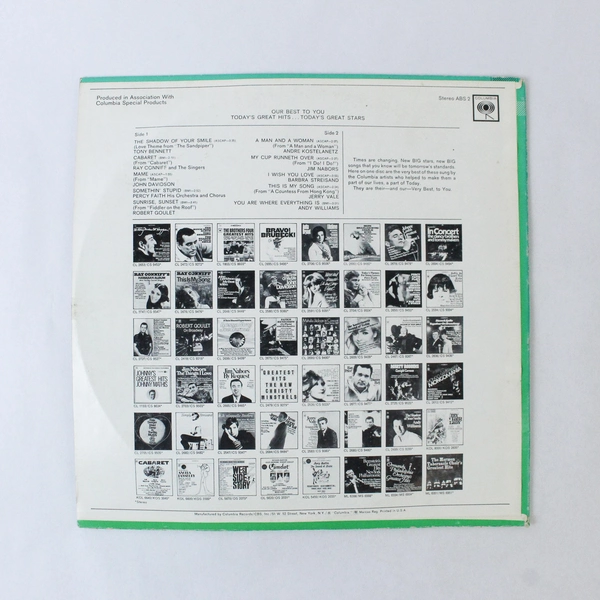 Our Best To You Today's Greatest Hits Today's Greatest Stars Vinyl Album 1967