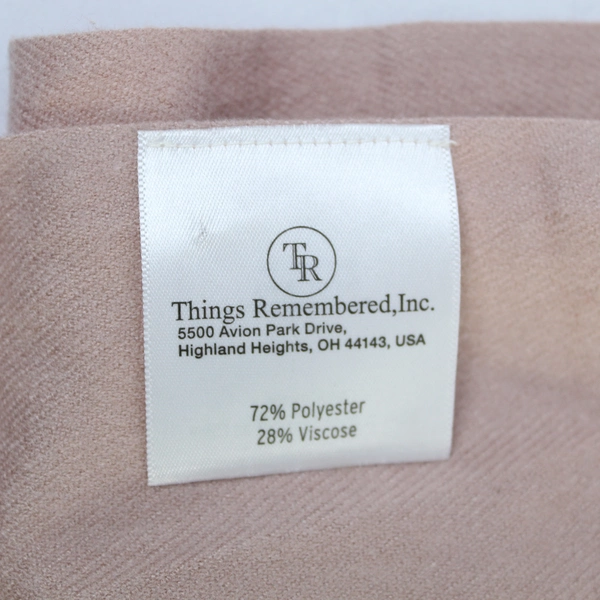 Things Remembered Mauve Pink Personalized Scarf Monogram 'R' Fringe 74" Long