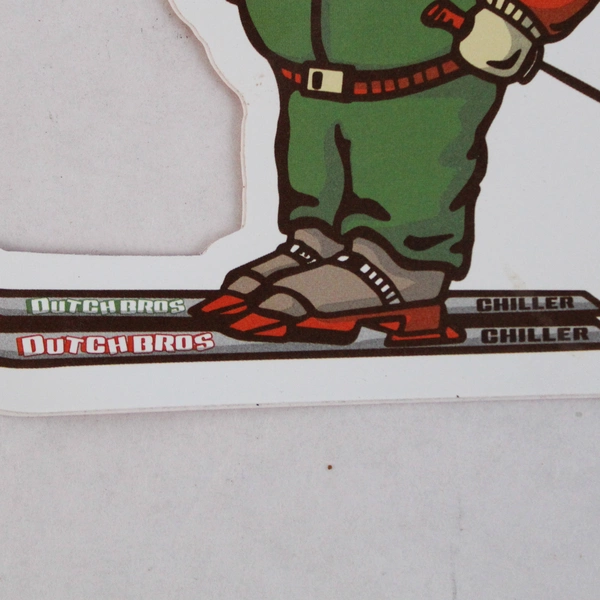 Lot of 2 Dutch Bros Stickers Christmas Sticker Winter Hippo Skiing December 2023