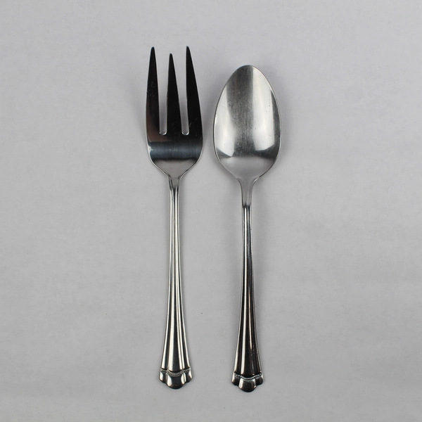 Set of 2 Farberware Romance Serving Utensils Stainless Steel Fork Spoon