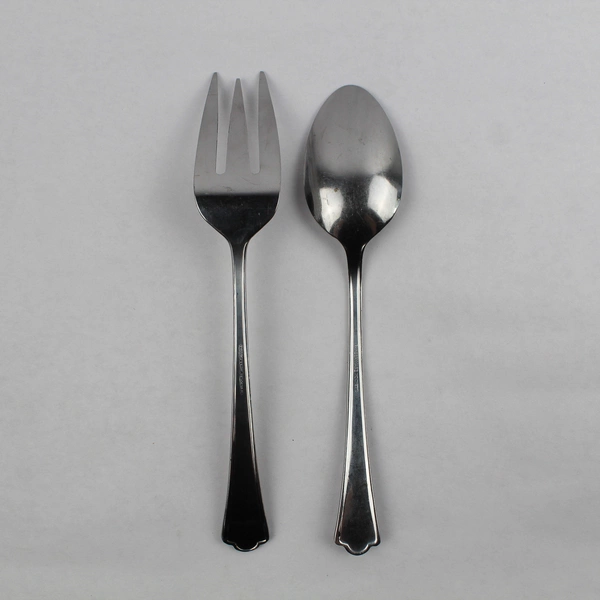 Set of 2 Farberware Romance Serving Utensils Stainless Steel Fork Spoon