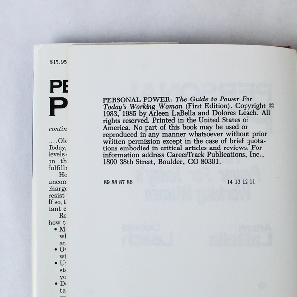 Personal Power: The Guide for Today's Working Woman by LaBella & Leach