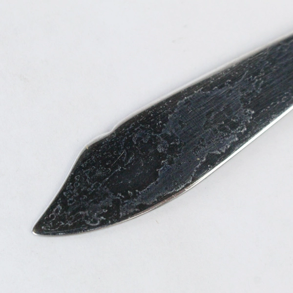 Stainless Steel Butter Knife Faux Gold Handle Unique Notch 7" Pre-Owned