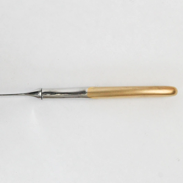 Stainless Steel Butter Knife Faux Gold Handle Unique Notch 7" Pre-Owned