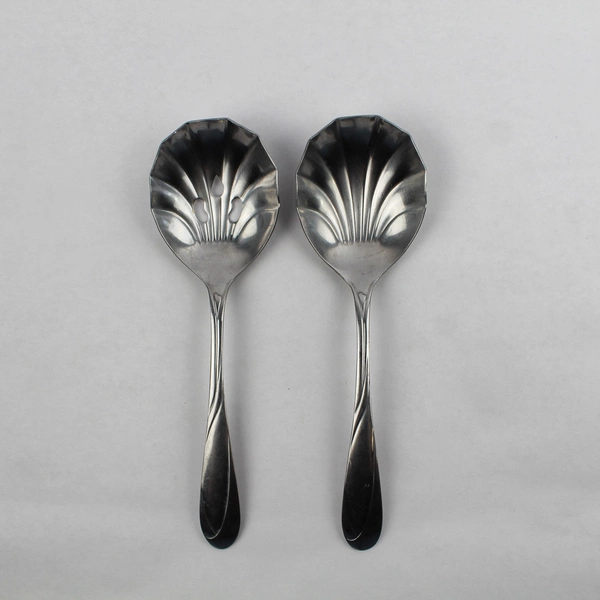 Set of 2 Farberware Nicole Serving Spoons 8.5" Stainless Flatware Solid Slotted