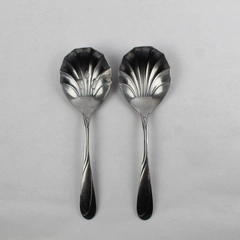 Set of 2 Farberware Nicole Serving Spoons 8.5" Stainless Flatware Solid Slotted