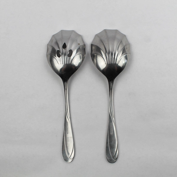 Set of 2 Farberware Nicole Serving Spoons 8.5" Stainless Flatware Solid Slotted