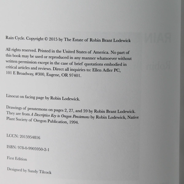 Rain Cycle by Robin Brant Lodewick 2015 Lone Goose Press Paperback
