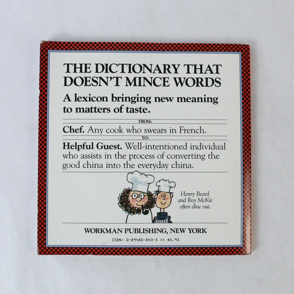 Cooking: A Cook's Dictionary by Henry Beard & Roy McKie 1985 Paperback