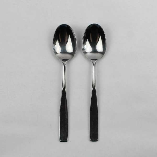 Lot of 2 The Cellar CLF19 Oval Place Spoons, 7.25" Stainless Steel Flatware