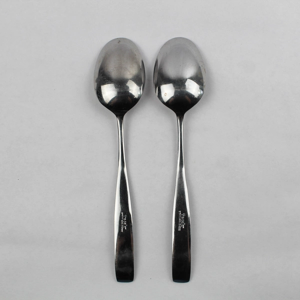 Lot of 2 The Cellar CLF19 Oval Place Spoons, 7.25" Stainless Steel Flatware