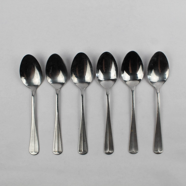 Lot of 6 Barclay Geneve Oyster Bay Teaspoons 6" Stainless Steel Flatware