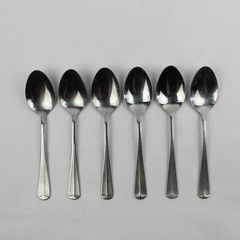 Lot of 6 Barclay Geneve Oyster Bay Teaspoons 6" Stainless Steel Flatware