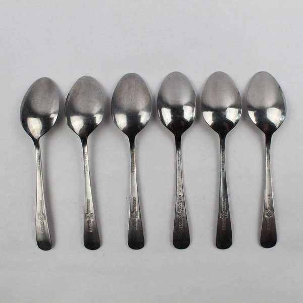 Lot of 6 Barclay Geneve Oyster Bay Teaspoons 6" Stainless Steel Flatware