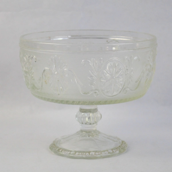 Vintage Indiana Glass Daisy Medallion Compote 5.5"