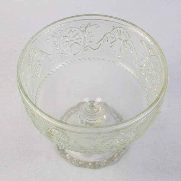 Vintage Indiana Glass Daisy Medallion Compote 5.5"