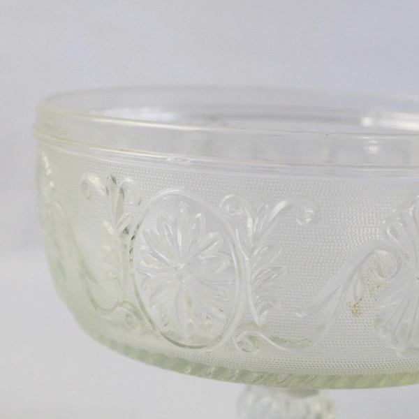 Vintage Indiana Glass Daisy Medallion Compote 5.5"