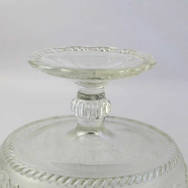 Vintage Indiana Glass Daisy Medallion Compote 5.5"