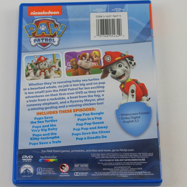 Paw Patrol DVD Nickelodeon 2014 Spin Master Good Pre-Owned Condition
