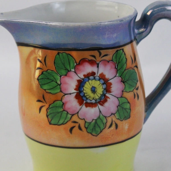 Hand-Painted Multicolor Flower Design Ceramic Creamer