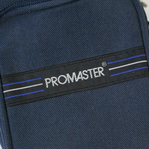 PROMASTER Padded Digital Camera Bag Black Blue Trim 5"x3" Detachable Strap