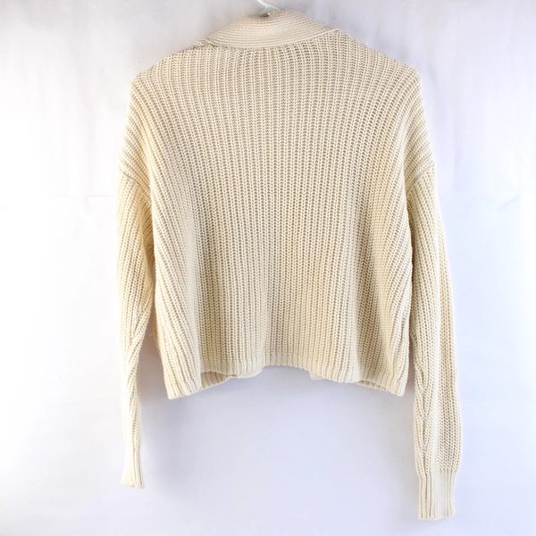 Divided by H&M Embroidered Cream Open Front Knit Cardigan Women's Size XS