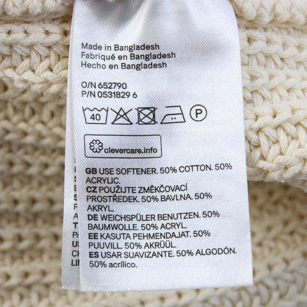 Divided by H&M Embroidered Cream Open Front Knit Cardigan Women's Size XS