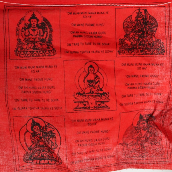 Multicolor Hand Block Printed Tibetan Prayer Flags Made in Nepal