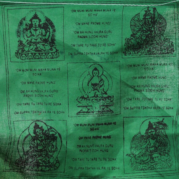 Multicolor Hand Block Printed Tibetan Prayer Flags Made in Nepal