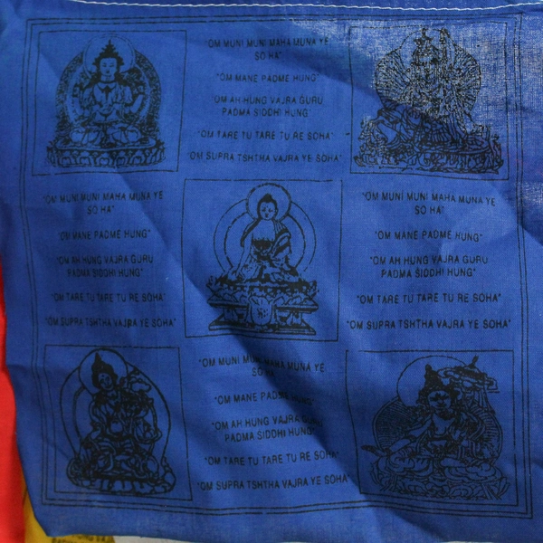 Multicolor Hand Block Printed Tibetan Prayer Flags Made in Nepal