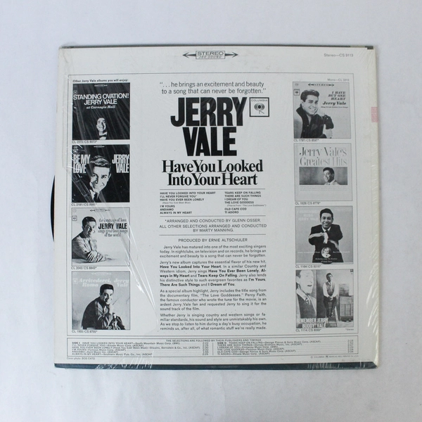 Jerry Vale Have You Looked Into Your Heart Vinyl LP 1965 Columbia CS 9113