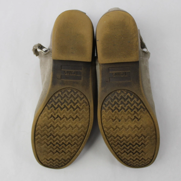 Toms Light Gray Deia Women's Size 8 Slide-On Zipper Booties - Pre-Owned