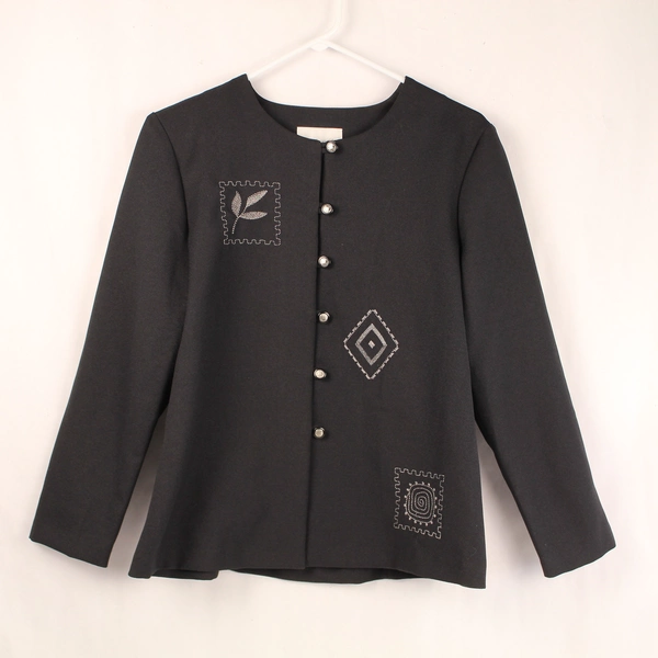 Pride & Joy Women's Black Blazer Jacket Size 10P Good Condition, Stylish Design