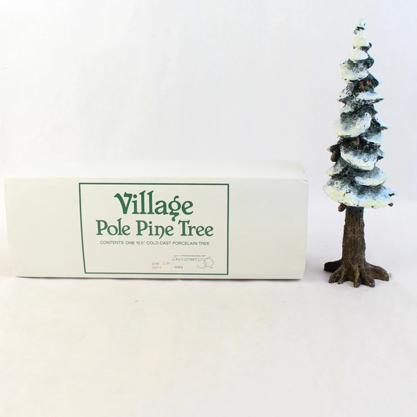 Dept 56 Village 10.5" Cold Cast Porcelain Pole Pine Tree #55298 Boxed