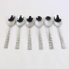 Lot of 6 Cambridge Flatware Blossom Sand (Stainless) Soup Spoons