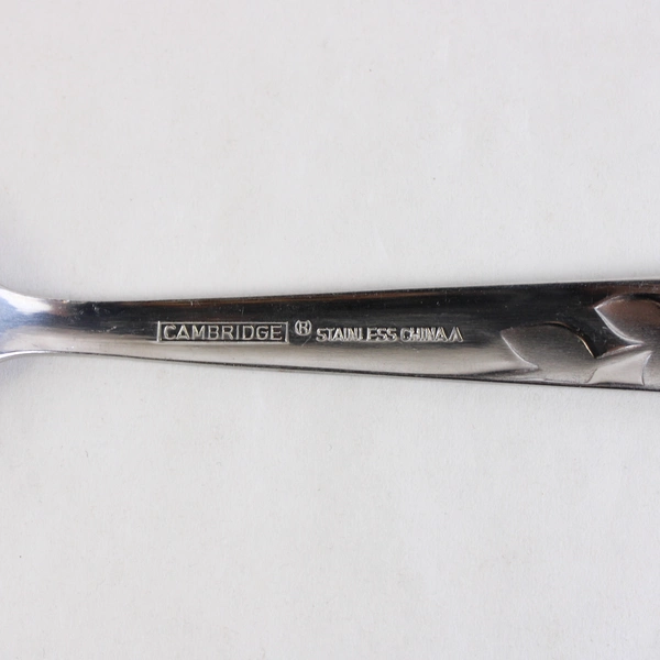 Lot of 6 Cambridge Flatware Blossom Sand (Stainless) Soup Spoons