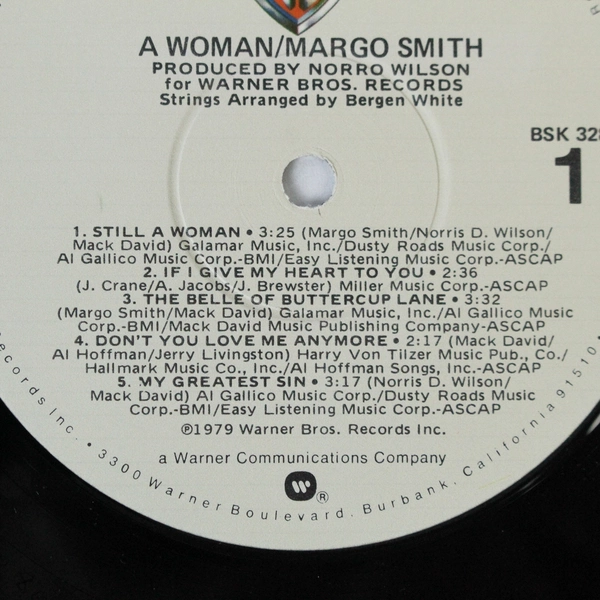 Margo Smith A Woman Vinyl LP 1979 Warner Bros Records BSK 3286