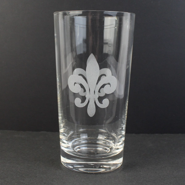 Set Of 4 Western Moments Fleur De Lis Crystal Tumblers 6.5" Tall