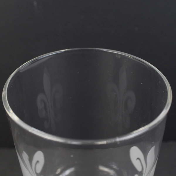 Set Of 4 Western Moments Fleur De Lis Crystal Tumblers 6.5" Tall