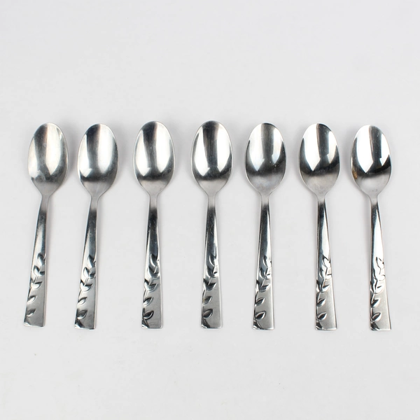 Lot of 7 Cambridge Flatware Blossom Sand Stainless Teaspoons