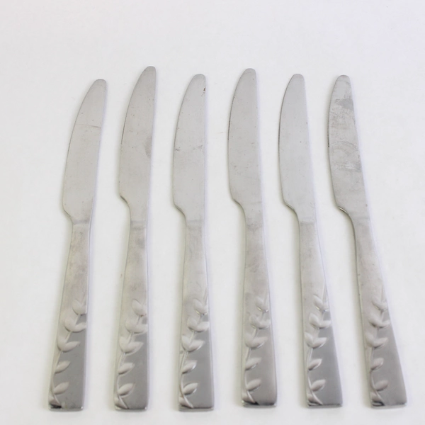 Lot of 6 Cambridge Flatware Blossom Sand (Stainless) New French Solid Knives