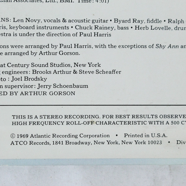 Len Novy No Explanations 1969 Vinyl Record Album LP SD 33-274