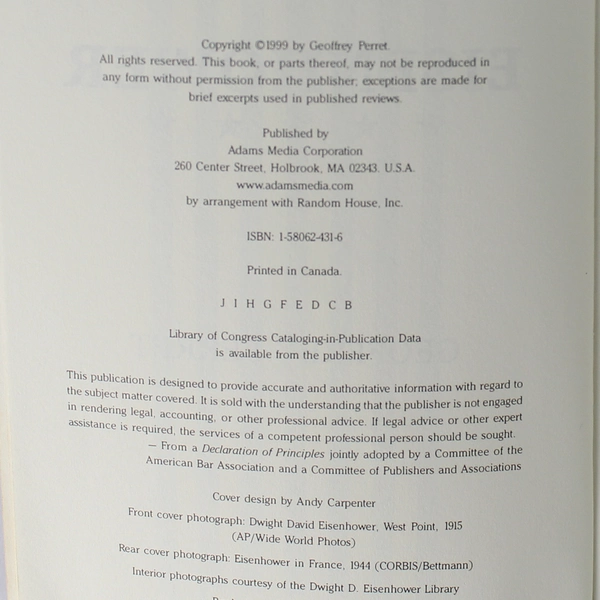 Eisenhower by Geoffrey Perret 1999 Paperback Adams Media Corporation